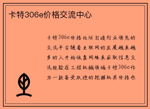 卡特306e价格交流中心